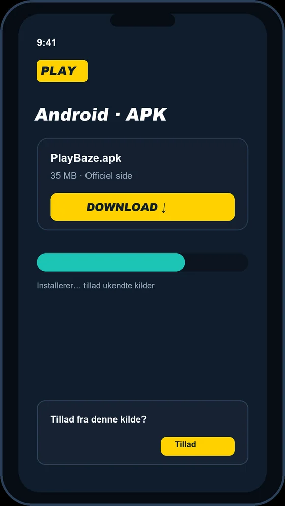 PlayBaze Android APK download og installation fra officiel side